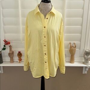 Favorite Daughter Erin Ex-Boyfriend Button Down Shirt Lemonade Yellow